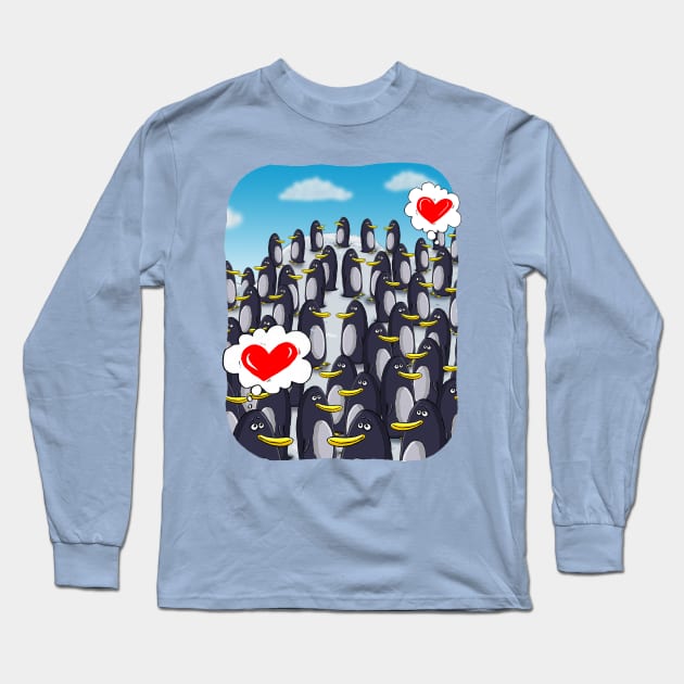 Penguin Love # 1. Long Sleeve T-Shirt by macccc8